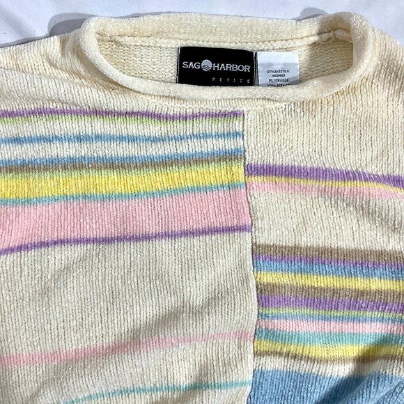 Vintage Sag Harbor Pastel Sweater Large Petite - Picture 1 of 8